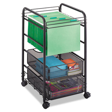 Safco® Onyx Mesh Open Mobile File, Two-drawers, 15.75w X 17d X 27h, Black freeshipping - TVN Wholesale